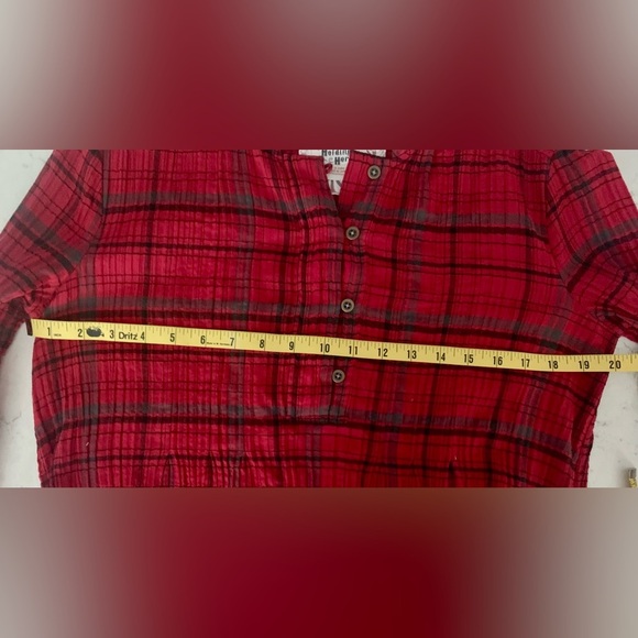 HOLDING HORSES Anthropologie Red Plaid Button Down Shirt - SZ XS - Picture 8 of 10